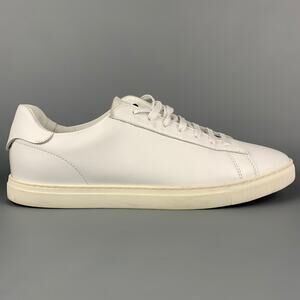 DSQUARED2 Size 10.5 White Leather Lace Up Sneakers
